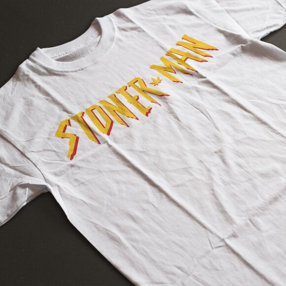 Retro 90s Spider Man Funny Weed Parody Shirt. White. Multiple Sizes. Fast Ship - Picture 1 of 1